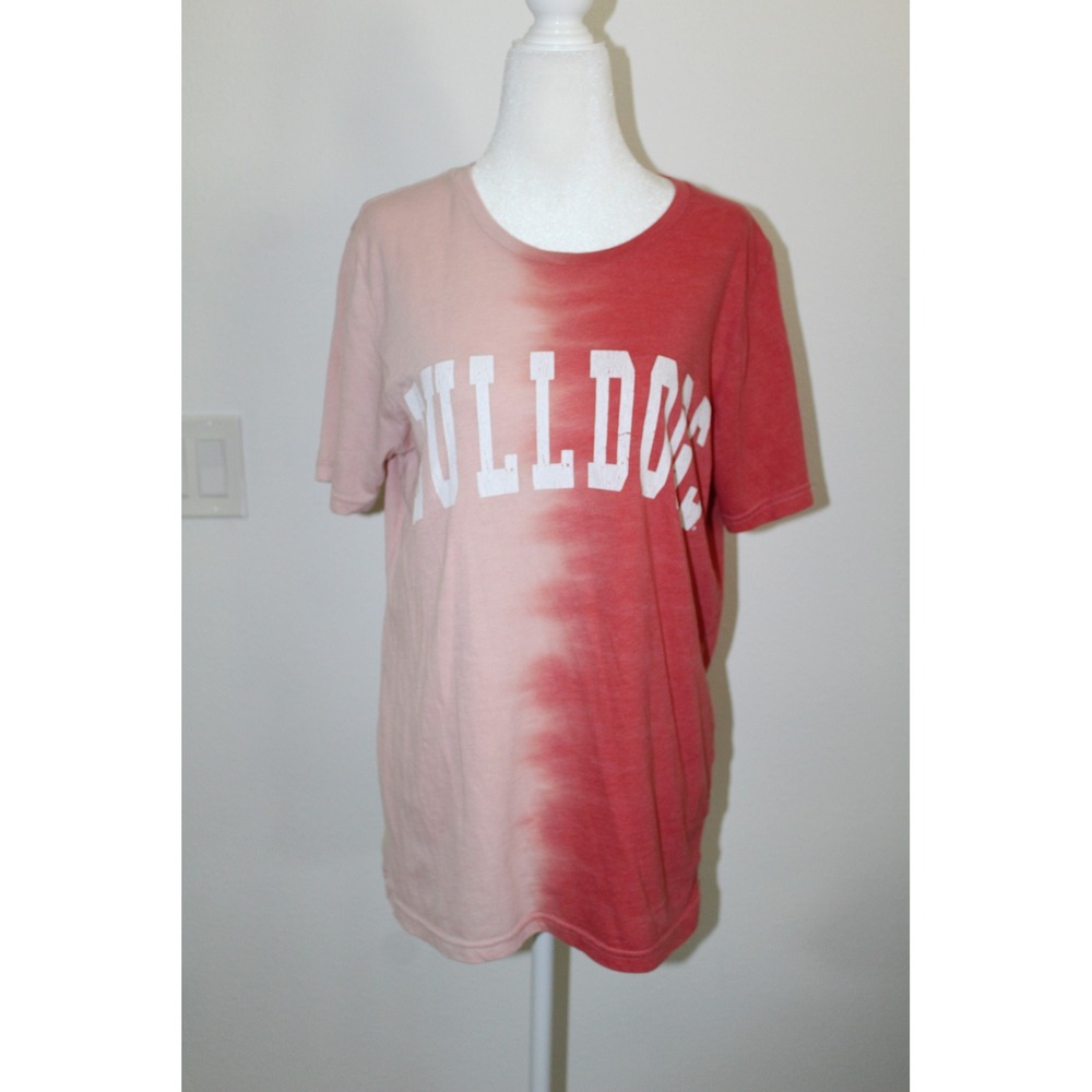 Gameday Couture UGA Georgia Bulldogs T-Shirt Womens S Red Dip Dye Graphic‎ Tee